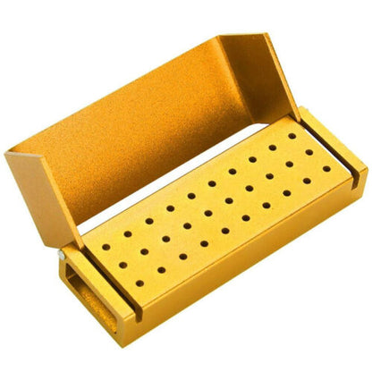 1Pc Dental Bur Burs Holder Block Disinfection Box Aluminium Autoclave 30Hole