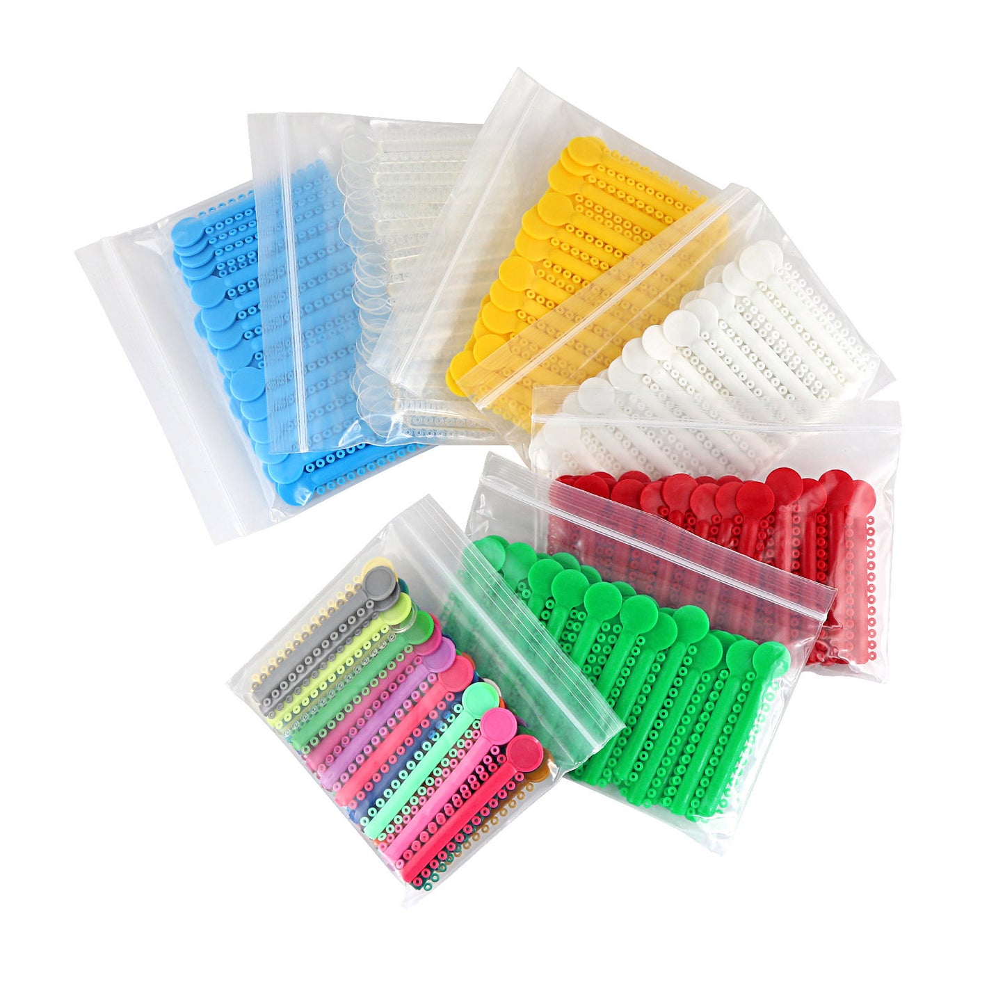 40PCS Dental Orthodontic Ligature Ties Braces Elastic Rubber Bands Mixed Color