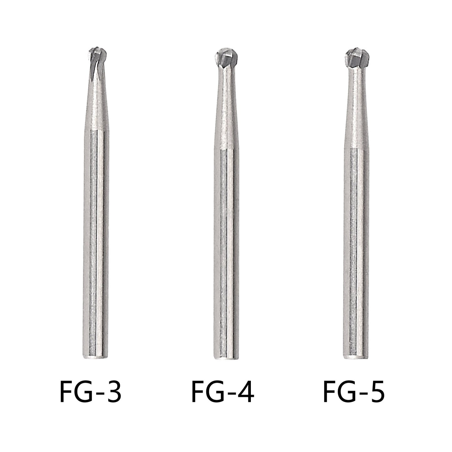 10× Dental Carbide Drill Bur Diamond FG 1.0-1.6mm Burs for High Speed Handpiece