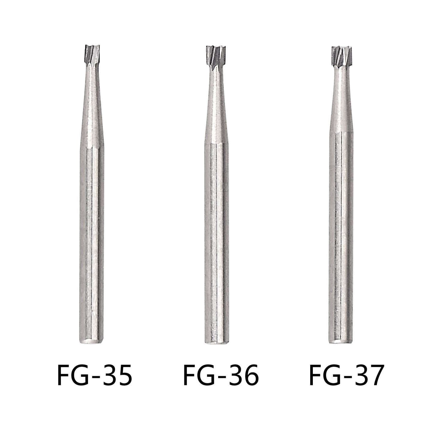 10× Dental Carbide Drill Bur Diamond FG 1.0-1.6mm Burs for High Speed Handpiece