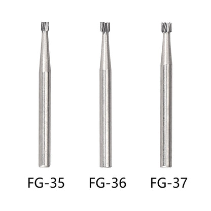 10× Dental Carbide Drill Bur Diamond FG 1.0-1.6mm Burs for High Speed Handpiece