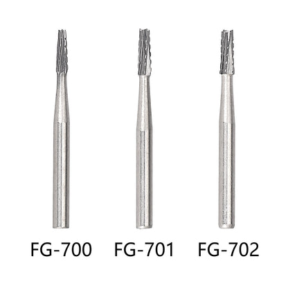 10× Dental Carbide Drill Bur Diamond FG 1.0-1.6mm Burs for High Speed Handpiece