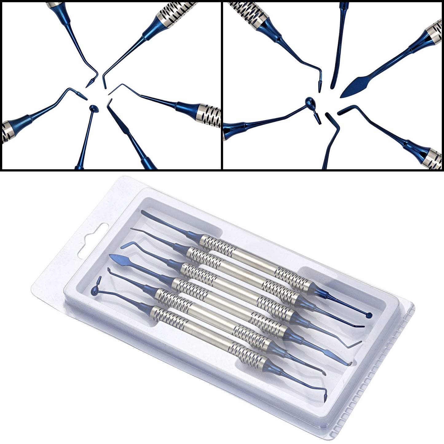 6PCS/Set Dental Composite Resin Filling Spatula Repair Restorative Instruments