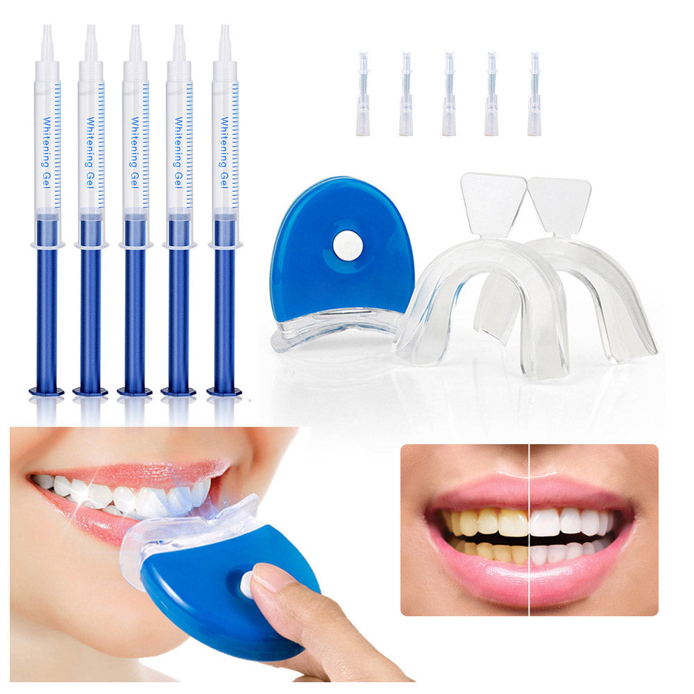 44% Home Teeth Tooth Whitening Whitener KIT Dental Gel Bleaching + White Light