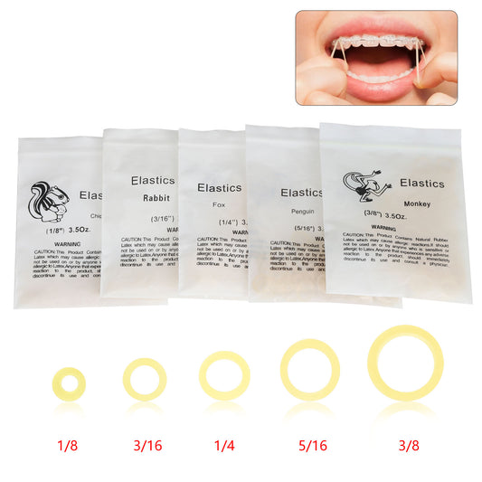 100PCS/Pack Orthodontic Rubber Bands Elastics Latex Braces Non-toxic Tool 3.5Oz.