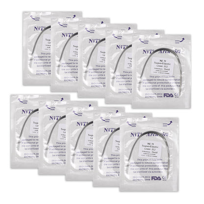 10Pcs/Pack Dental Orthodontic Super Elastic Niti Arch Wire Round Ovoid Form USA