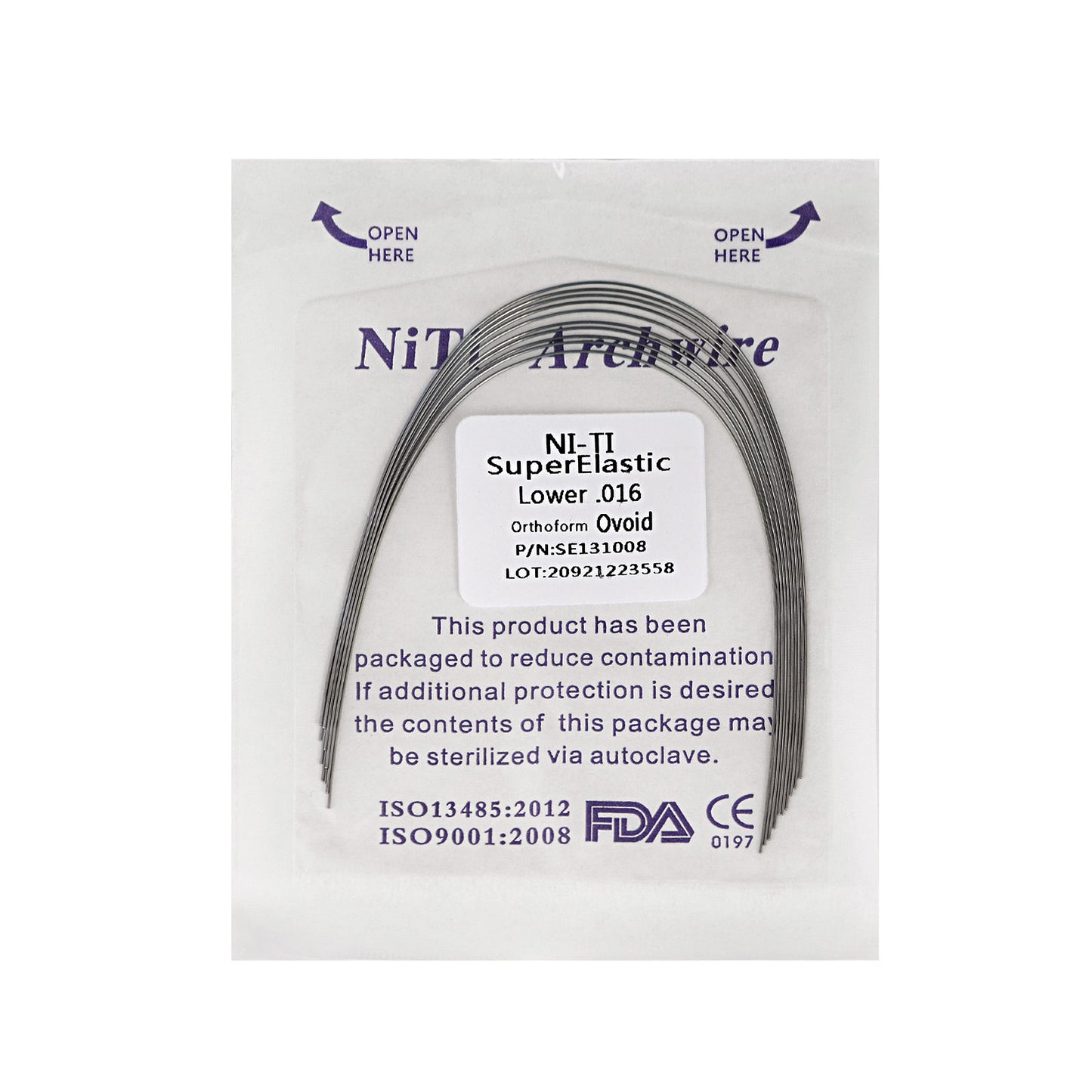 10Pcs/Pack Dental Orthodontic Super Elastic Niti Arch Wire Round Ovoid Form USA