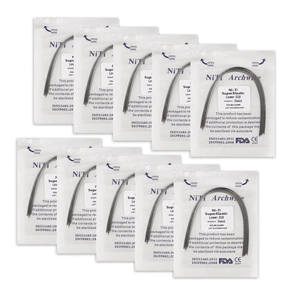 10Pcs/Pack Dental Orthodontic Super Elastic Niti Arch Wire Round Ovoid Form USA