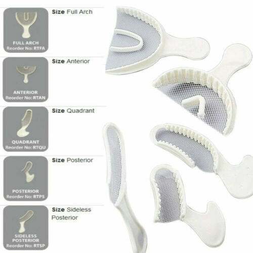 5 Sizes Dental Disposable Impression Bite Registration Net Tray Sideless Plastic