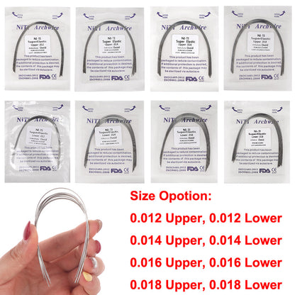 10Pcs/Pack Dental Orthodontic Super Elastic Niti Arch Wire Round Ovoid Form USA