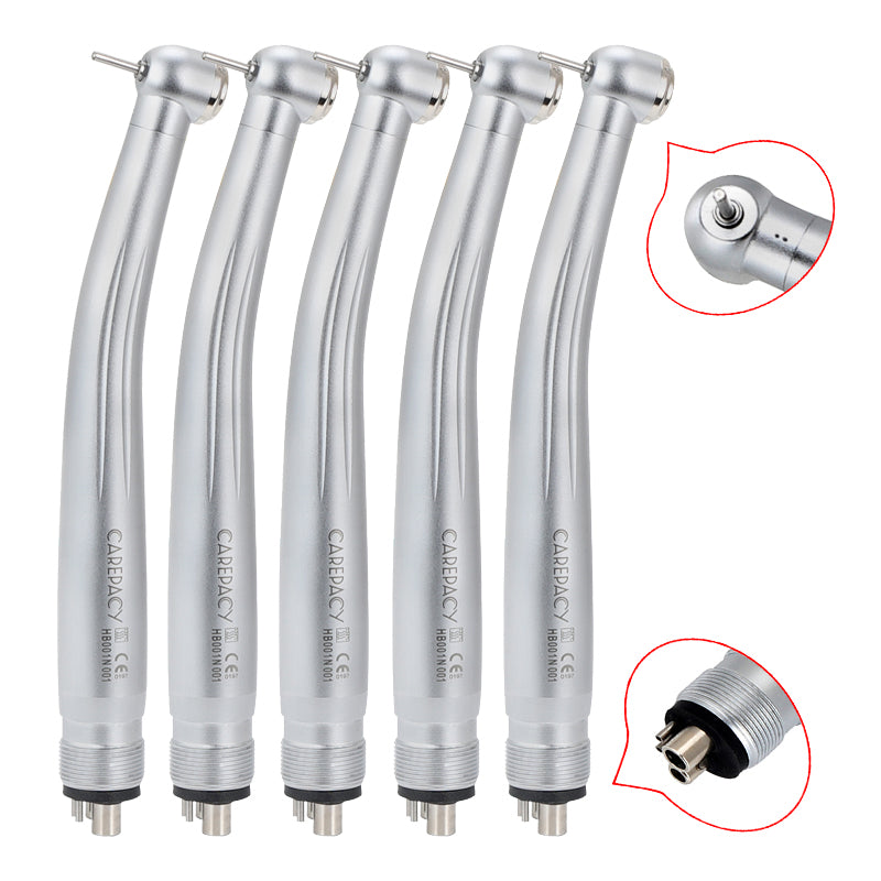 5Packs 4Holes Dental High Speed Handpiece Push Button Single Water Spary