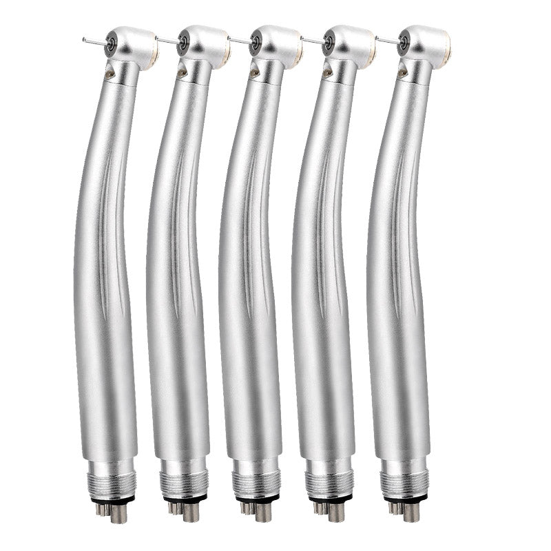 5Pcs 4Holes Dental LED E-generator High Speed Handpiece Push Button Triple Water Spary