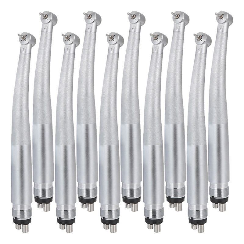 10Pcs 4 Hole Dental High Speed Handpiece Small Push Button 4-Way Spray