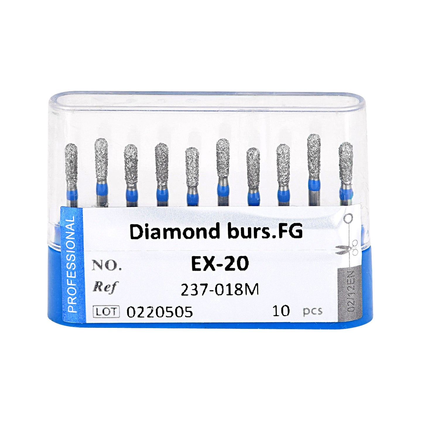 10pcs Dental Diamond Burs Ball Round FG 1.6mm 28 Types for High Speed Handpiece