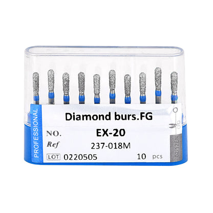 10pcs Dental Diamond Burs Ball Round FG 1.6mm 28 Types for High Speed Handpiece