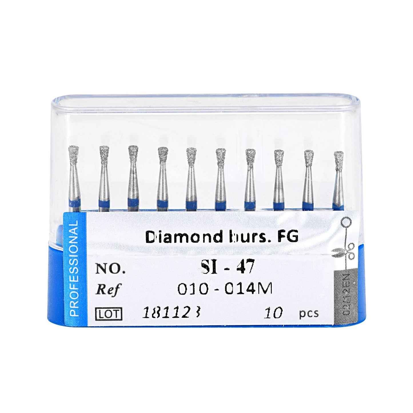 10pcs Dental Diamond Burs Ball Round FG 1.6mm 28 Types for High Speed Handpiece