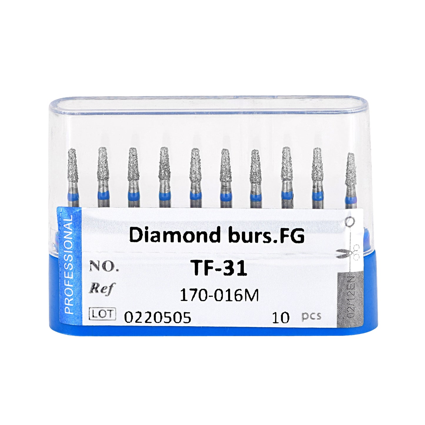 10pcs Dental Diamond Burs Ball Round FG 1.6mm 28 Types for High Speed Handpiece