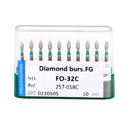 10pcs Dental Diamond Burs Ball Round FG 1.6mm 28 Types for High Speed Handpiece