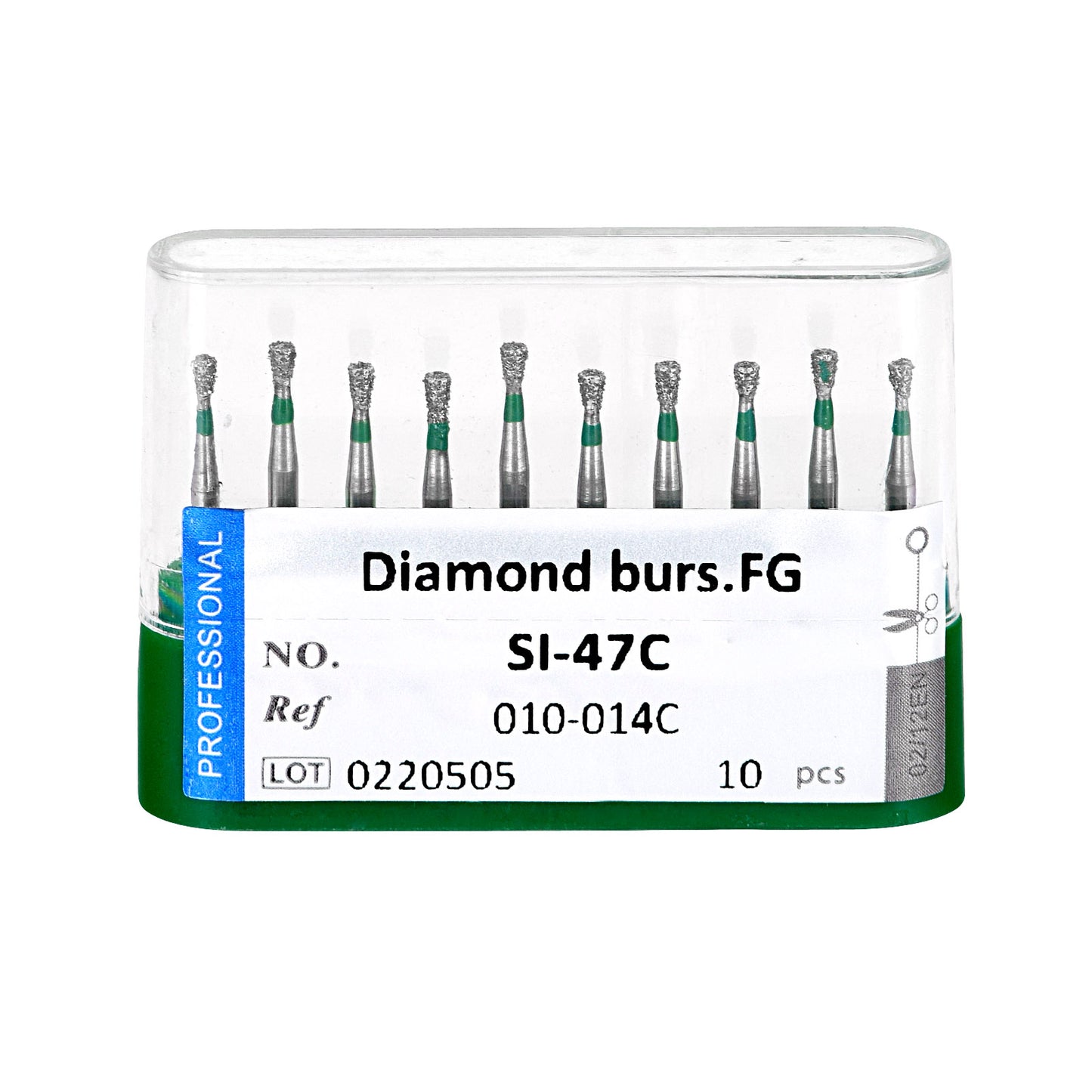 10pcs Dental Diamond Burs Ball Round FG 1.6mm 28 Types for High Speed Handpiece