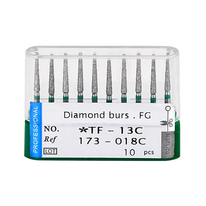 10pcs Dental Diamond Burs Ball Round FG 1.6mm 28 Types for High Speed Handpiece