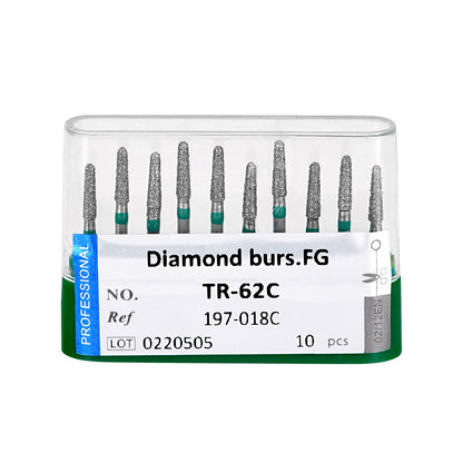 10pcs Dental Diamond Burs Ball Round FG 1.6mm 28 Types for High Speed Handpiece