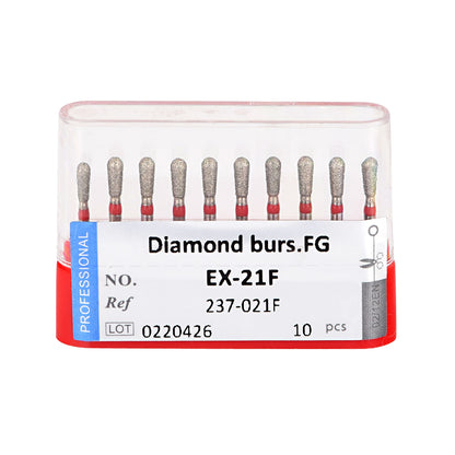 10pcs Dental Diamond Burs Ball Round FG 1.6mm 28 Types for High Speed Handpiece