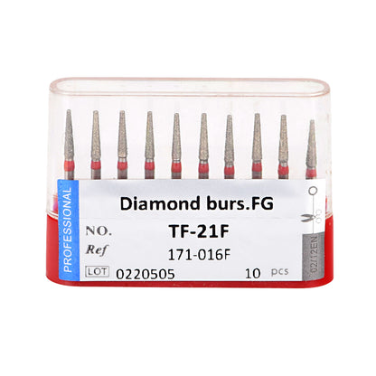 10pcs Dental Diamond Burs Ball Round FG 1.6mm 28 Types for High Speed Handpiece