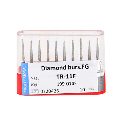 10pcs Dental Diamond Burs Ball Round FG 1.6mm 28 Types for High Speed Handpiece