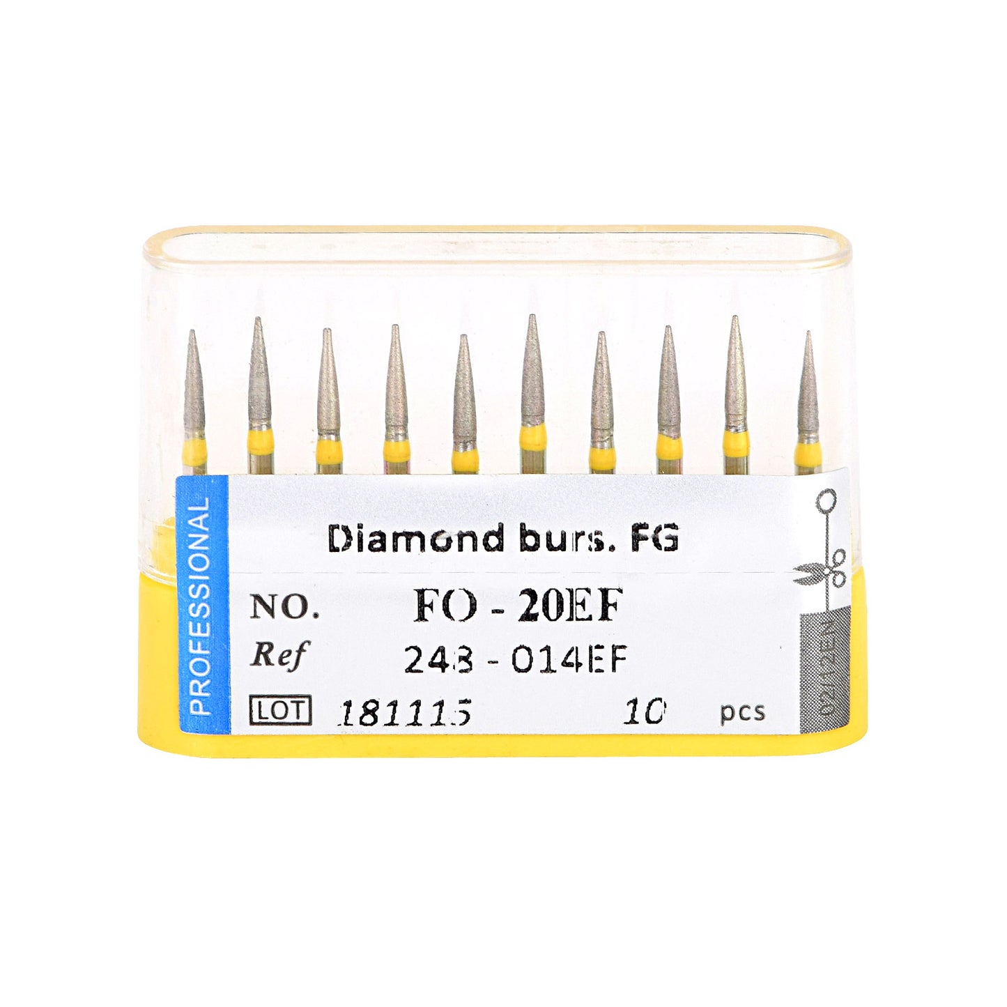 10pcs Dental Diamond Burs Ball Round FG 1.6mm 28 Types for High Speed Handpiece