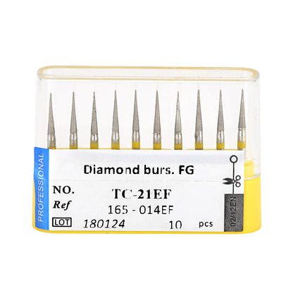 10pcs Dental Diamond Burs Ball Round FG 1.6mm 28 Types for High Speed Handpiece