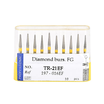 10pcs Dental Diamond Burs Ball Round FG 1.6mm 28 Types for High Speed Handpiece