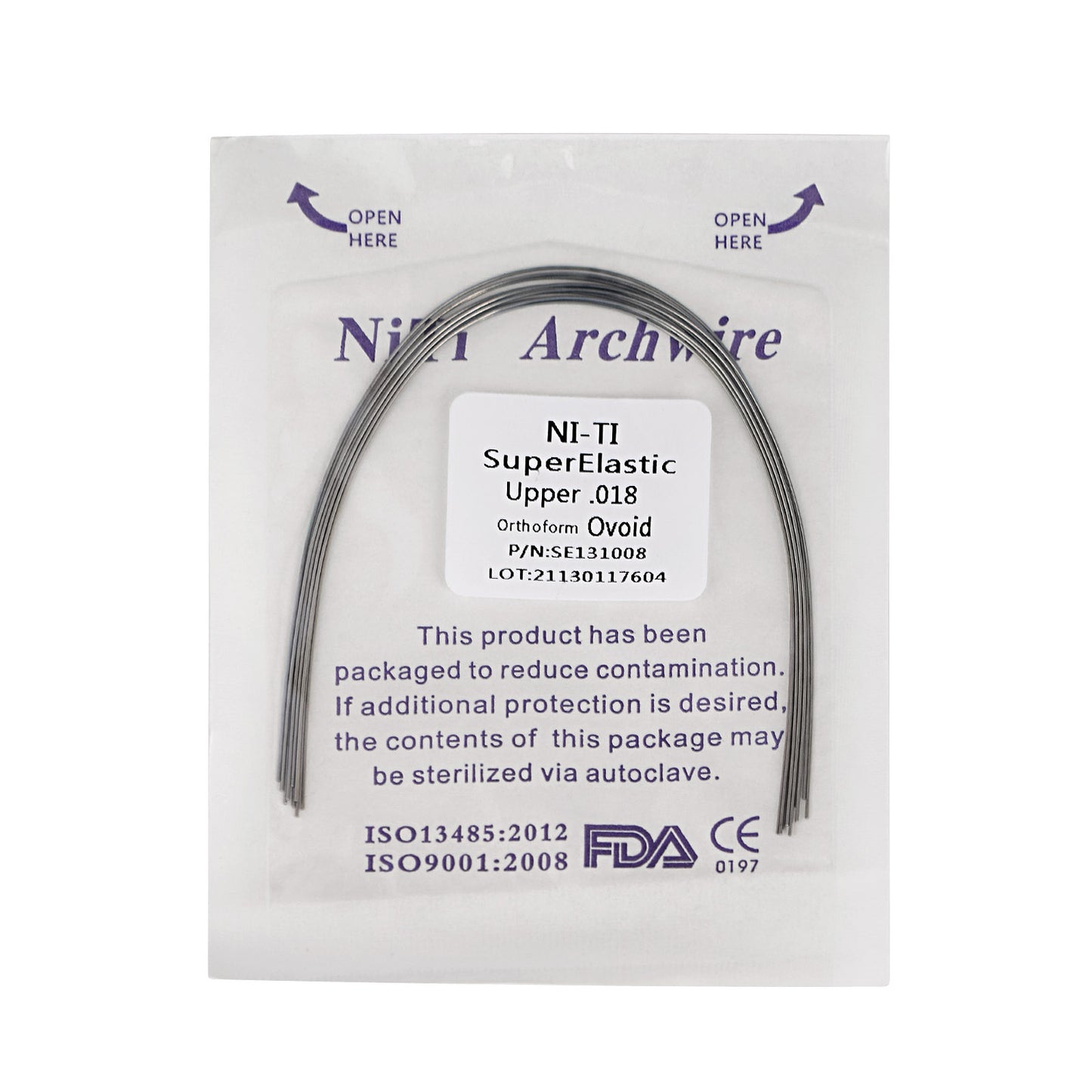 10Pcs/Pack Dental Orthodontic Super Elastic Niti Arch Wire Round Ovoid Form USA